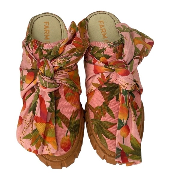 FARM RIO Sneakers Shoes Mules Summer Dream Pink Peaches Size 8.5 - Picture 2 of 12